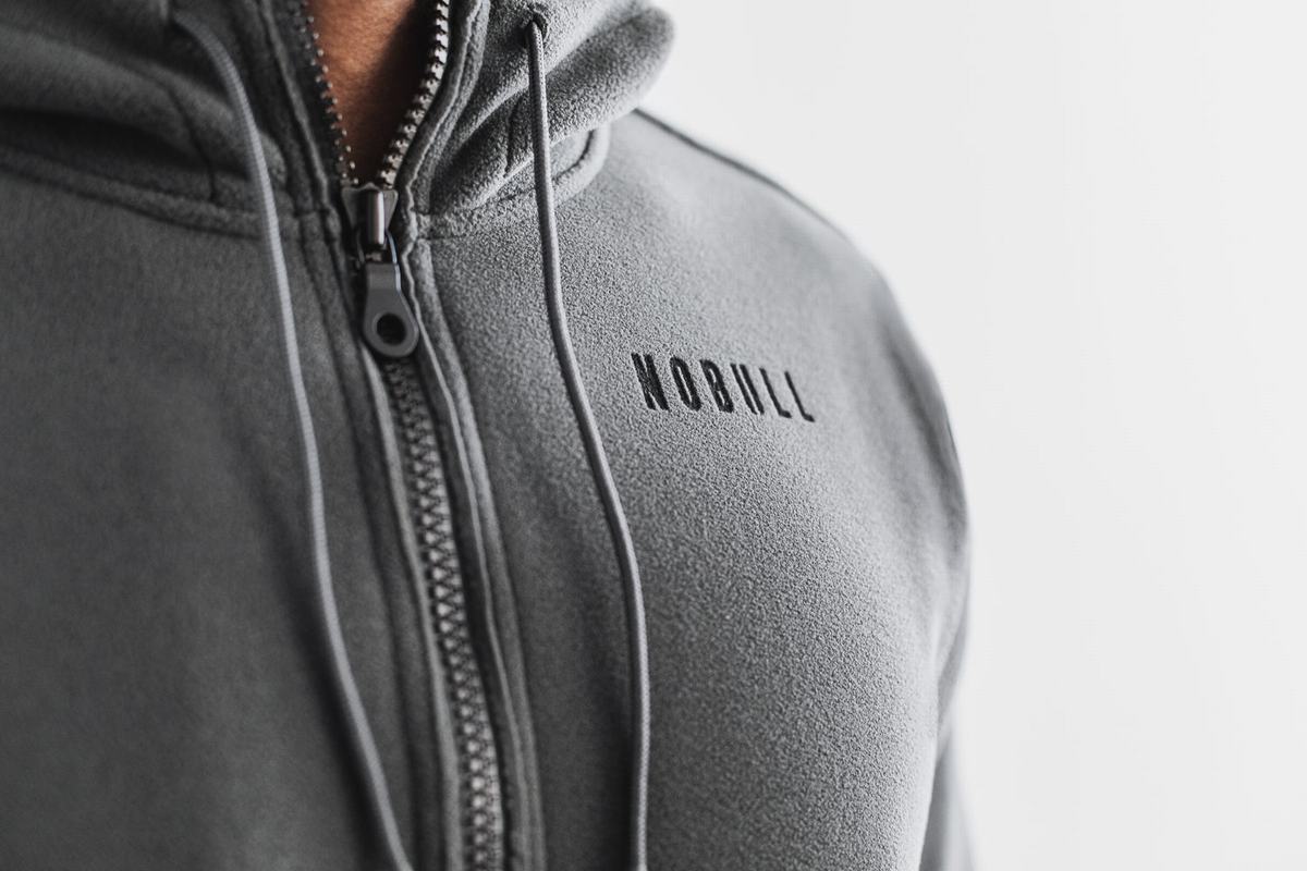 Nobull Arctic Zip-up Men's Jackets Dark Grey | Australia (ZA5467)